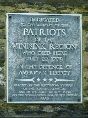 Minisink Battle Monument Marker. Click for full size. Minisink Battle Monument Marker image. Click for full size.