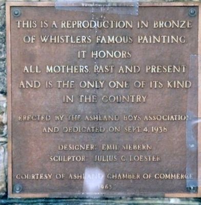 Whistler Mother Painting in Bronze Marker image. Click for full size.