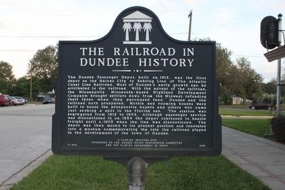 The Railroad in Dundee History Marker image. Click for full size.