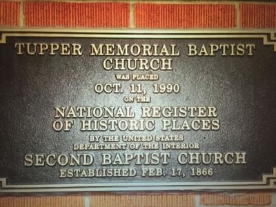 Tupper Memorial Baptist Church Marker image. Click for full size.