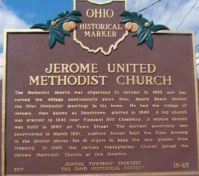Jerome United Methodist Church Marker (side 1) image. Click for full size.