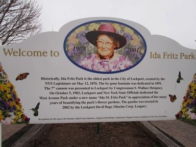 Welcome to Ida Fritz Park Marker. Click for full size. Welcome to Ida Fritz Park Marker image. Click for full size.