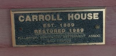 Carroll House Marker image. Click for full size.