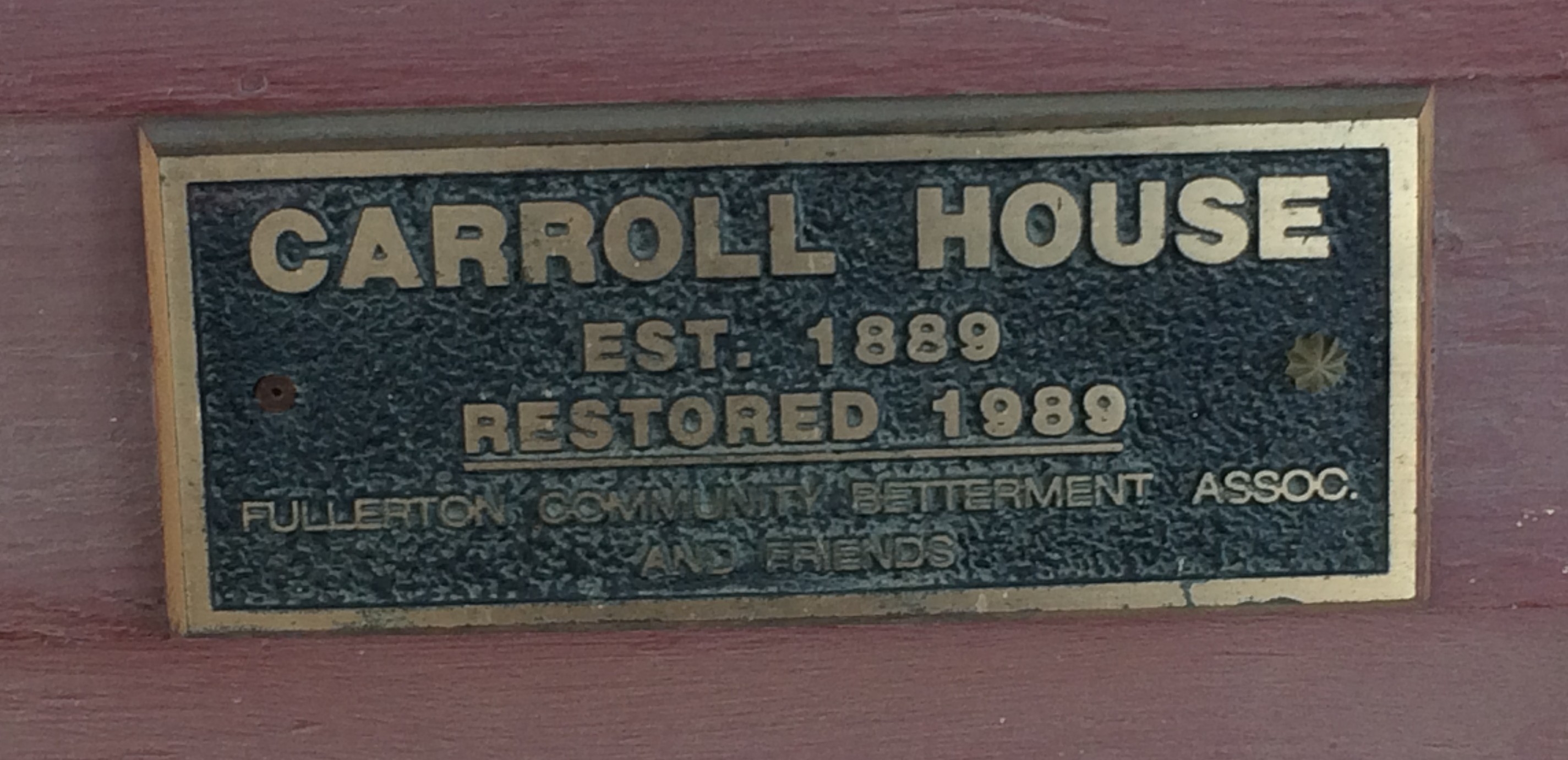 Carroll House Marker