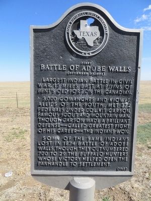 First Battle of Adobe Walls Marker image. Click for full size.