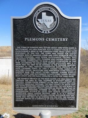 Plemons Cemetery Marker image. Click for full size.