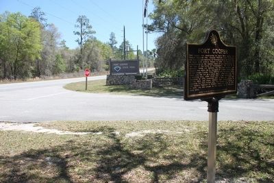 Fort Cooper Marker at entrance to park. image. Click for full size.