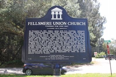 Fellsmere Union Church Marker-Side 2 image. Click for full size.