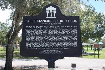 The Fellsmere Public School Marker-Side 2 image. Click for full size.