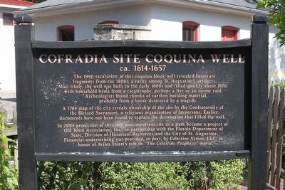 Cofradia Site Coquina Well ca.1614-1657 Marker image. Click for full size.