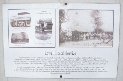 Lowell Postal Service Marker. Click for full size. Lowell Postal Service Marker image. Click for full size.