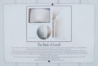 The Bank of Lowell Marker image. Click for full size.