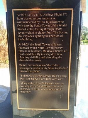 9-11 Tribute Marker [side 4 of 5] image. Click for full size.