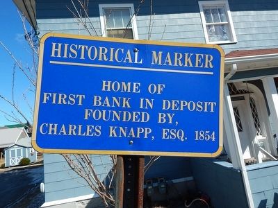 Home of First Bank in Deposit Marker image. Click for full size.