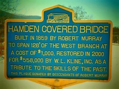 Hamden Covered Bridge Marker image. Click for full size.