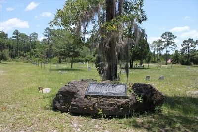 Community Builders Marker with Osteen Cemetery in background image. Click for full size.