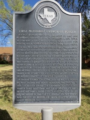 First Methodist Church of Borger Marker image. Click for full size.