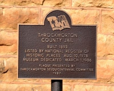 Throckmorton County Jail Marker image. Click for full size.