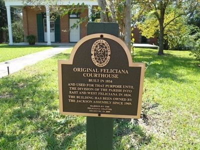 Original Feliciana Courthouse Marker image. Click for full size.