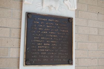 The Former Baptismal Fount Marker. Click for full size. The Former Baptismal Fount Marker image. Click for full size.