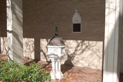 The Former Baptismal Fount and Marker image. Click for full size.