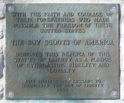 Replica of the Statue of Liberty Marker. Click for full size. Replica of the Statue of Liberty Marker image. Click for full size.