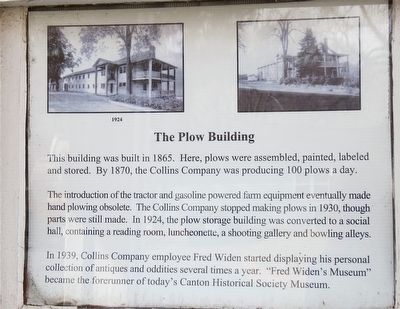The Collins Company Plow Building Marker. Click for full size. The Collins Company Plow Building Marker image. Click for full size.