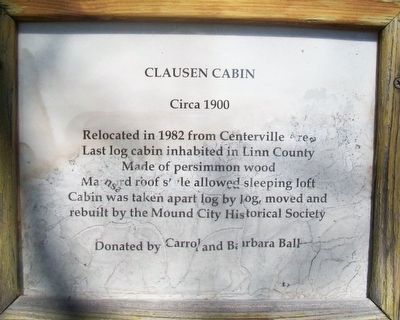 Clausen Cabin Marker image. Click for full size.