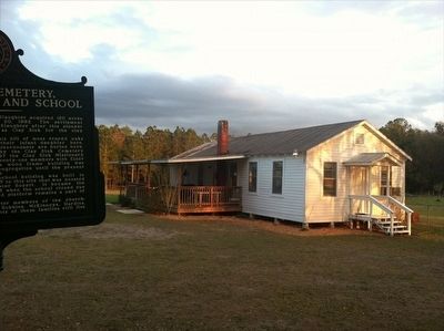 Clay Sink Cemetery, Baptist Church and School Marker with church building.. Click for full size. Clay Sink Cemetery, Baptist Church and School Marker with church building. image. Click for full size.