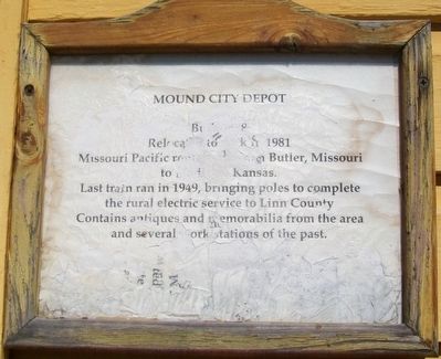 Mound City Depot Marker image. Click for full size.