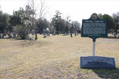 Holton Cemetery Marker and cemetery image. Click for full size.