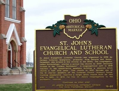 St.John’s Evangelical Lutheran Church and School Marker. Click for full size. St.John’s Evangelical Lutheran Church and School Marker image. Click for full size.
