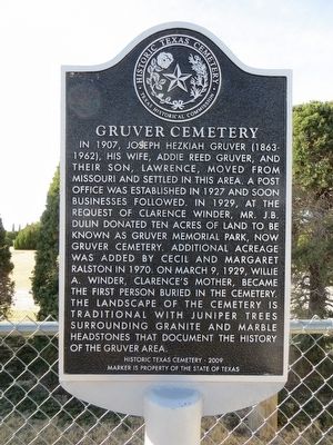 Gruver Cemetery Marker image. Click for full size.
