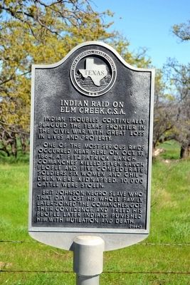 Indian Raid on Elm Creek, C.S.A. Marker image. Click for full size.