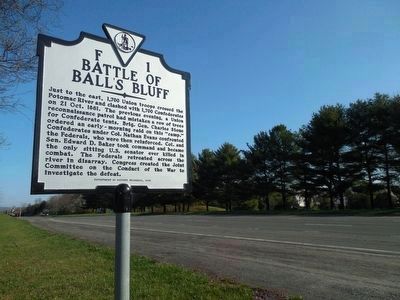 Battle of Balls Bluff Marker. Click for full size. Battle of Balls Bluff Marker image. Click for full size.