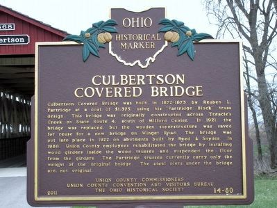 Culbertson Covered Bridge Marker. Click for full size. Culbertson Covered Bridge Marker image. Click for full size.