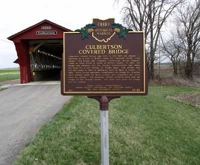 Culbertson Covered Bridge Marker. Click for full size. Culbertson Covered Bridge Marker image. Click for full size.