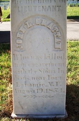 Lieutenant John L. Grattan Marker. Click for full size. Lieutenant John L. Grattan Marker image. Click for full size.