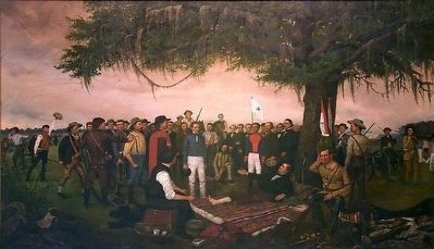 The Surrender of Santa Anna by William Henry Huddle, 1886. image. Click for full size.