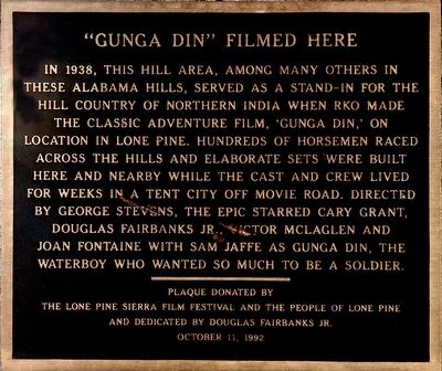 "Gunga Din" Filmed Here Marker image. Click for full size.