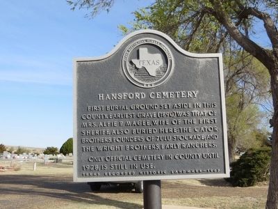 Hansford Cemetery Marker image. Click for full size.