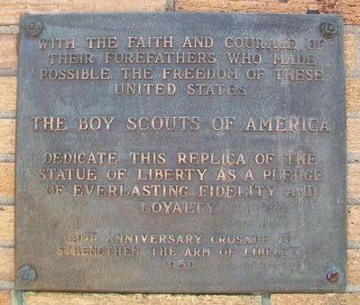 Replica of the Statue of Liberty Marker. Click for full size. Replica of the Statue of Liberty Marker image. Click for full size.