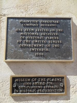Plainview Hardware Company Building Marker image. Click for full size.