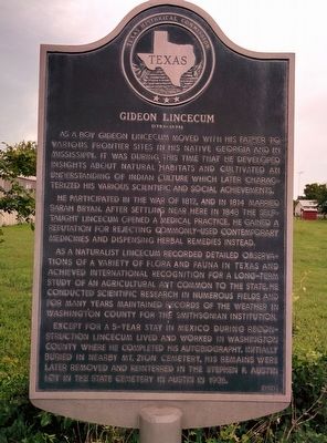 Gideon Lincecum Marker image. Click for full size.