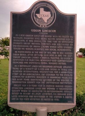 Gideon Lincecum Marker image. Click for full size.