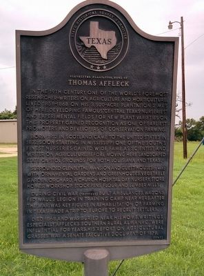 Glenblythe Plantation, Home of Thomas Affleck Marker. Click for full size. Glenblythe Plantation, Home of Thomas Affleck Marker image. Click for full size.
