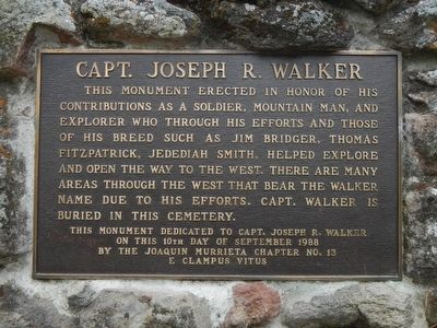 Captain Joseph R. Walker Marker. Click for full size. Captain Joseph R. Walker Marker image. Click for full size.