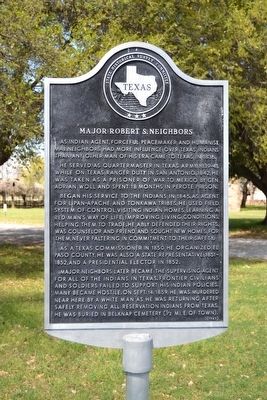 Major Robert S. Neighbors Marker. Click for full size. Major Robert S. Neighbors Marker image. Click for full size.