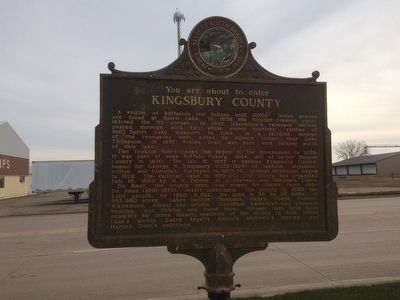 Kingsbury County South Dakota Marker. Click for full size. Kingsbury County South Dakota Marker image. Click for full size.