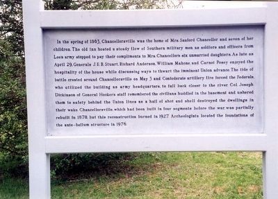 Chancellorsville home of Mrs. Sanford Chancellor Marker image. Click for full size.